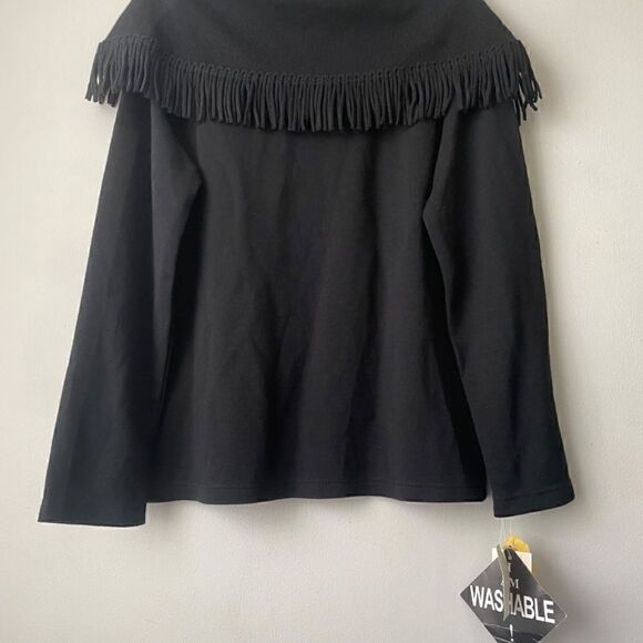 NEW Miss Dorby Sweater Womens Size Fringed Shawl Collar - Picture 4 of 5